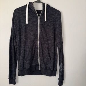 Woman’s Reebok Dark Gray Zip-Up Hoodie Sweater